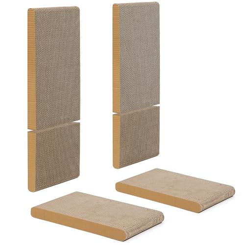 FUKUMARU 2 Packs Replacement Cat Scratcher Reversible Replacement Refills Cat Scratch Boards for L Shaped Scratching Pad 26.8 Inch ST01
