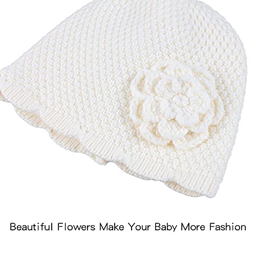 PESAAT Baby Girls Winter Beanie Warm Knit Infant Beret Toddler Girl Hats Cute Bow Hat for Kids 0-6 Years2