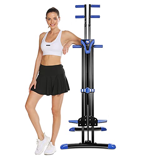 Plohee Vertical Climber Machine Home Gym Exercise Folding Climbing Machine Fitness Stepper for Whole Body Cardio Workout Training (Black)