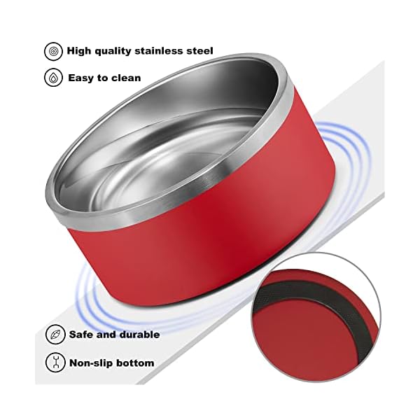 JMIPET Personalization Dog Bowls Stainless Steel Cat Food Bowl Pet Water Bowl Feeder Suitable for Small Medium Large Dogs and Cats Bottom is Non-Slip and Easy to Clean (Red) JMIPET Personalization Dog Bowls Stainless Steel Cat Food Bowl Pet Water Bowl Feeder Suitable for Small Medium Large Dogs and Cats Bottom is Non-Slip and Easy to Clean (Red)
