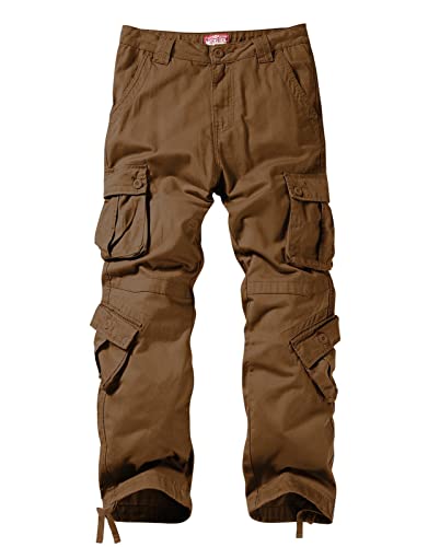 Image of Match Men's Wild Retro Multi-Pockets Utility Casual Cotton Cargo Trousers #3357