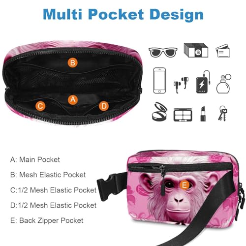 Cinturón de corredor Pink Monkey con bolsillo elástico y correa regulable 5