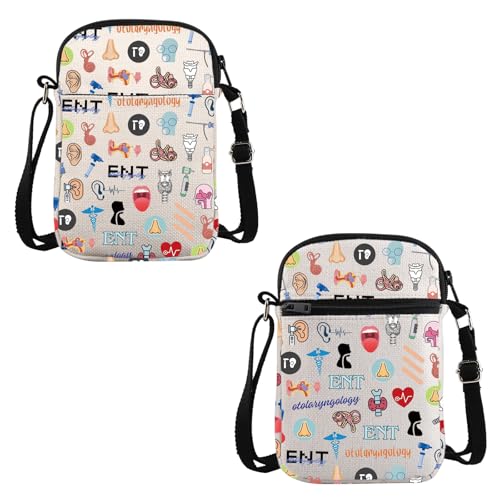 VAMSII Future ENT Gift Otolaryngology Design Crossbody Bag ENT Doctor Nurse Travel Bag Otolaryngologist Gift