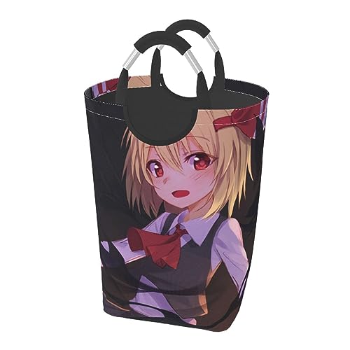 東方ルーミア ランドリーバスケット ランドリーバッグ ランドリー収納 防水 取っ手付き 収納バスケット 折り畳み 大容量 衣類収納バッグ 省スペース 蓋なしかご