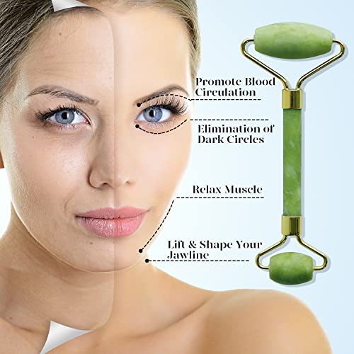 BAIMEI-Jade-Roller-Gua-Sha-Face-Roller-Facial-Beauty-Roller-Skin-Care-Tools-Massager-for-Face-Eyes-Neck-Body-Muscle-Relaxing-and-Relieve-Fine-Lines-and-Wrinkles-Green BAIMEI-Jade-Roller-Gua-Sha-Face-Roller-Facial-Beauty-Roller-Skin-Care-Tools-Massager-for-Face-Eyes-Neck-Body-Muscle-Relaxing-and-Relieve-Fine-Lines-and-Wrinkles-Green