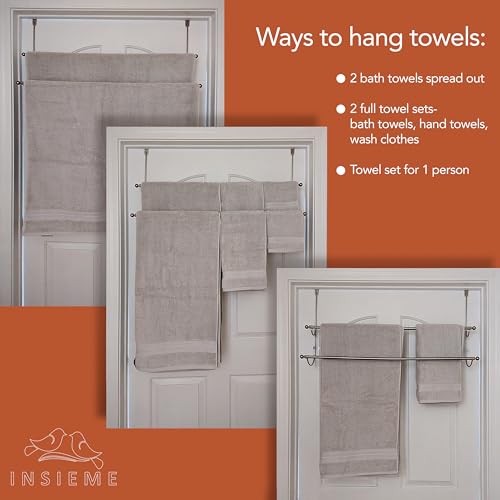 Insieme Extra Wide Over The Door Towel Rack For Bathroom thumb #8