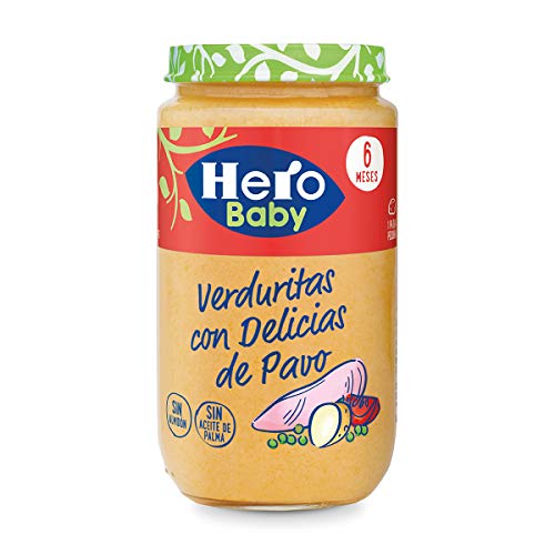 Hero Baby Natur Verduritas con Delicias de Pavo Tarrito de Puré para Bebés a partir de 6 meses, 235 g