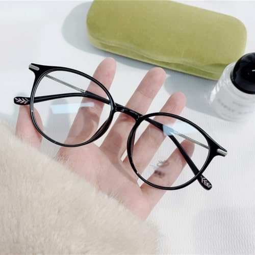 Gafas con luz azul frente a pantallas con montura redonda completa ultraligera plata 5