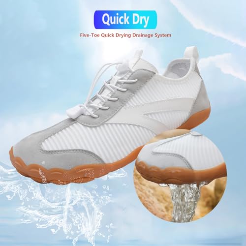 Image of Beach Water Shoes for Women Men Quick Dry Non-Slip Wide Toe Hike Barefoot Footwear for Beach Pool Aqua Swim Surf Walk