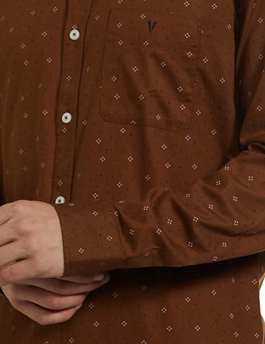 Image of Van Heusen Casual Printed Shirt for Men| Premium Cotton| Full Sleeves| Slim Fit |Breathable Fabric