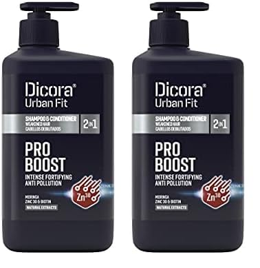 Dicora Urban Fit Champú 2en1 Pro Boost para Cabellos Debilitados 800 ml (Paquete de 2)