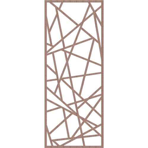 Image of Conway Decorative Pierced Fretwork Wood Wall Panels, 33 3 /8 inchW x 84 3 /8 inchH x 3 /8 inchT, Walnut