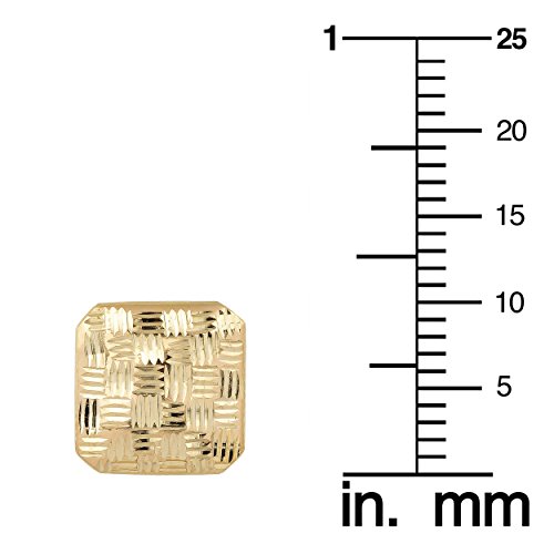 Kooljewelry 14k Yellow Gold Weave Design Square Post Earrings3