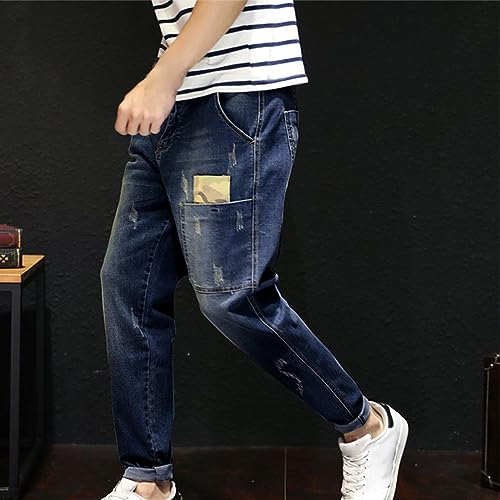 Fashion Denim Jogger Pants for Men Big and Tall Hip Hop Jean Harem Pants Streetwear Loose Fit Biker Baggy Jeans Pants3