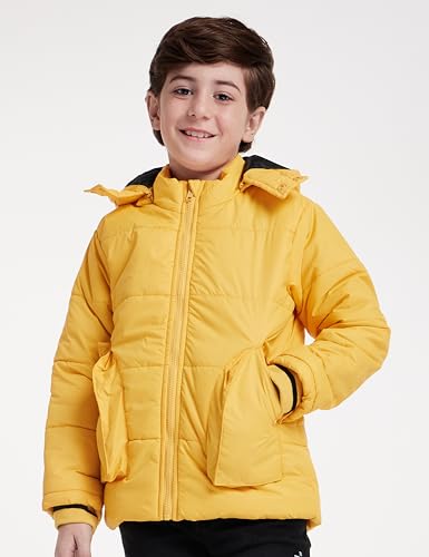 Image of Amazon Brand - Jam & Honey Boys Quilted Winter Jacket With Detachable Hood | Age 2-12 Years
