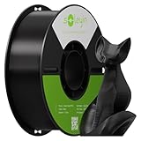 SOLEYIN PETG 3D-Drucker Filament 1,75 mm, sauber gewickelt, robust, glänzende Oberfläche, 1 kg – Schwarz