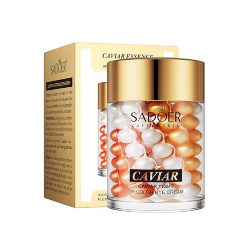 Caviar Tight Tricolor Eye Cream, Caviar Eye Cream, Reduces Fine Lines & Dark Circles & Puffiness Moisturising Firming Anti-Aging Anti-Wrinkle Eye Cream Skincare