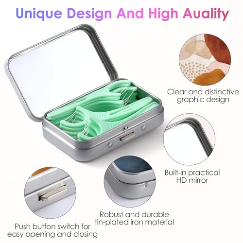Image of Dental Floss Portable Case, Easy to Store Floss Picks of Various Sizes, Portable Dental Floss Dispenser is Perfect for Travelling, Hotels, Dinners, Appointments.Bohemian Patches