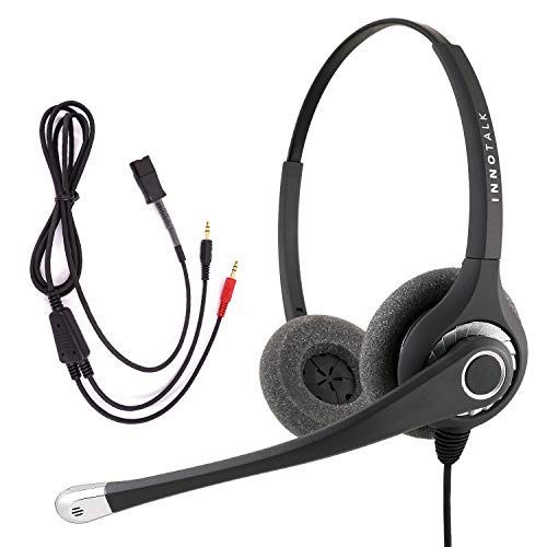 INNOTALK Headset Connect to Sound Card of Computer - Sound Forced Phone Headset + PC Sound Card Headset Adapter Cable