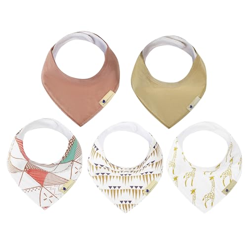 Image of Blue Wren Magnetic Bandana Drool Bibs 5-pack - Magnetic Closure Baby Bibs - Safe, Easy, Chic Teething Bib