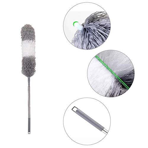 Telescopic Microfiber Duster for Cleaning with Extension Pole Reaches 100inch for Cleaning Ceiling