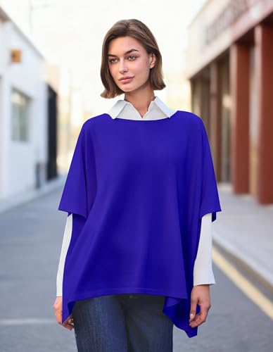 Image of PULI Women's Pullover Poncho Sweater Oversized Knit Layering Top Travel | Sleeveless and Layers Over Any Shirt At Home or Work