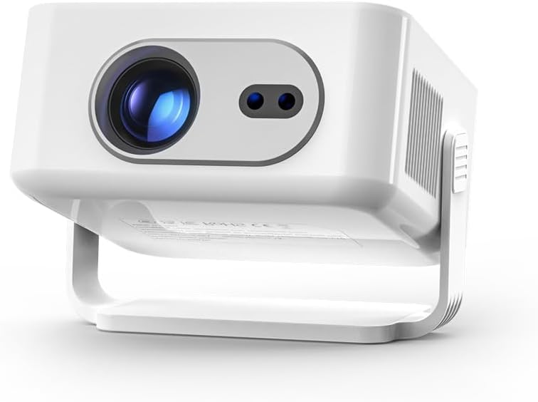 Mini Projector with Auto Focus & Vertical Keystone, WiFi 6 and Bluetooth 5.4, 180°Rotatable 4K Support Portable Proyector for Home Bedroom Outdoor Projectors HY300 Max