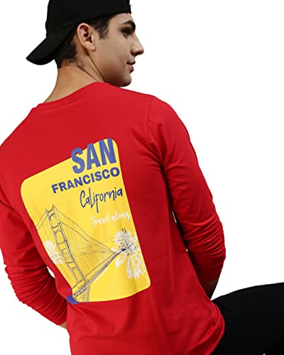 Image of Veirdo Pure Cotton Full Sleeves Round Neck Cool & Stylish Graphic Printed T-Shirt for Men & Boys