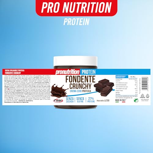 Pronutrition CREMA ZERO FONDENTE CRUNCHY 350g - Crema spalmabile al 27% di proteine con zero zuccheri, senza lattosio e vegan free - 5