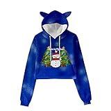 Merry Christmas Damen-Sweatshirt mit Weihnachtsdruck und langen Ärmeln 6414 atz schlinge fuchs polygon geometrisch wild-tier blusenbody langarmbody damenbody eng unterziehbody modern classic st