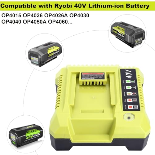 Image of Replacement for Ryobi 40V Battery Charger, OP401 Charger Compatible with Ryobi 40V Lithium Battery OP4040 OP4050 OP4050A OP40601 OP4026 OP4015 OP4030 Fast Charger