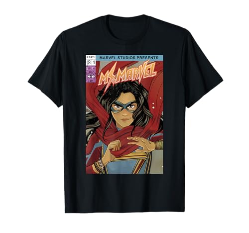 T-shirt Marvel Ms. Marvel graphique de style rétro haut à manches courtes en coton