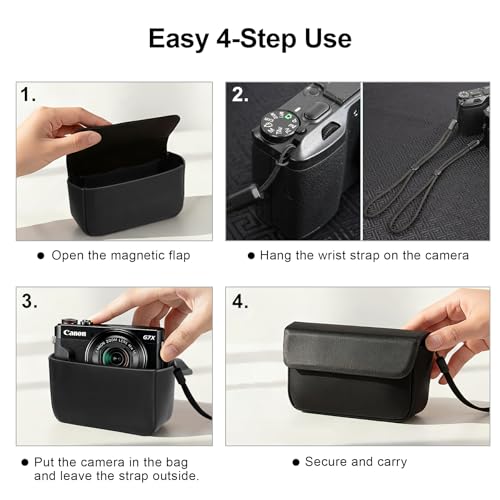 Funda para cámara Lacdo para Canon G7 X Mark III negra miniatura 3