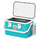 GreatTide 19 Quart Live Bait Bucket with Rod Holder, Insulated Live Bait Cooler Box, Minnow Bucket and Fishing Bait Station for Shrimp, Minnows, and Other Live Bait Well