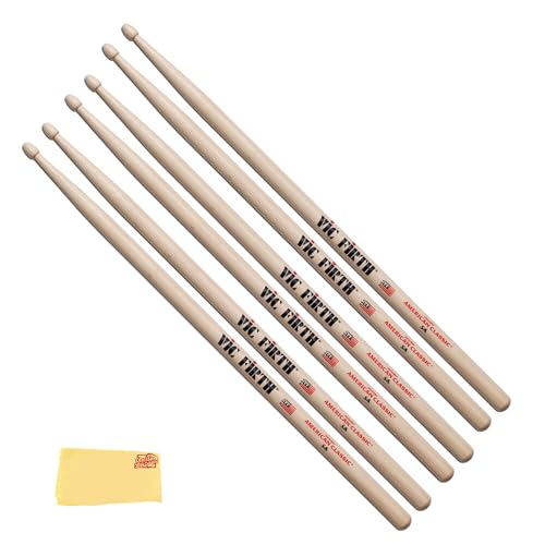 Vic Firth Classic 5A Drumsticks - 3 Pack