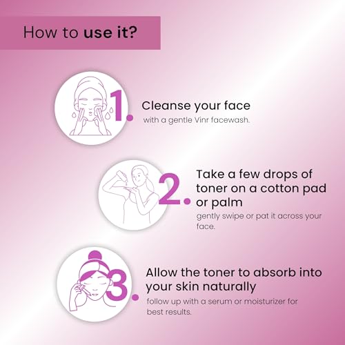 Image of VINR 7% Glycolic Acid Toner For Glowing Skin with 2% Niacinamide & 0.5% Hylauronic Acid | Dull & Uneven Texture, Pores & Blackheads | Hydrating Daily Face Toner for Women & Men | All Skin Types - 100ml