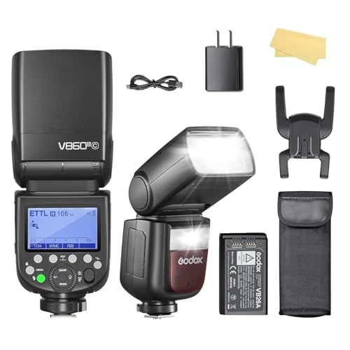 Godox V860III-C Flash de Cámara Flash Speedlite Light para Canon 76 WS 2.4 G TTL HSS 1/8000 s 7.2V/2600mAh Li-Ion batería 0.01-1.5s Tiempo de Carga,10 Niveles Flash de cámara