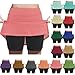 Girls Athletic Tennis Skirts with Bulit-in Shorts, Colorblock Casual High Waist Stretchy Flared Mini Skater for 2-13 Years