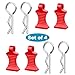 1/10 RC Car Body Clips Pins with Pull Tabs R Clips for All 1:10 1/12 Scale Axial Redcat HPI Himoto HSP Exceed RC Car Parts Truck Buggy Shell Replacement, Set of 4 (Red)