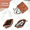 VINBAGGE Damen Handtasche Leder Henkeltasche Top Griff Tasche Vintage Weiches Umhängetasche Schultertasche Mit Geldbörse Hobo Damen Taschen für Frauen - Set 2pcs Braun #4