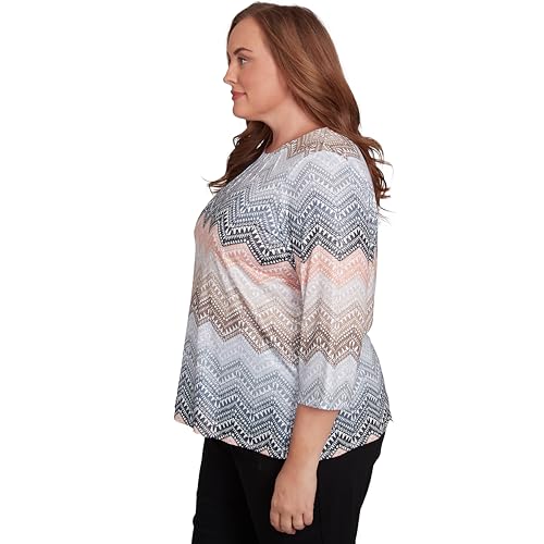 Lacey Ombre Chevron Crewneck Top4