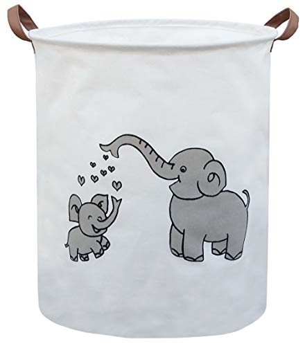 Image of Sanjiaofen Baby Laundry Basket,Elephant Laundry Hamper Nursery Storage Baskets for Kids Room Decor,Office,Toy Organizer, (Shower elephant)