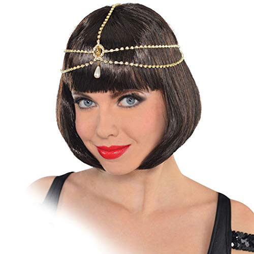 Unicra Head Chain Jewelry Vintage Hair Accessories Silver Decorative Headbands for Women and Girls (Gold)