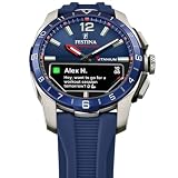 Festina Herrenuhr F23000/1 Connected D Titangehäuse Silberfarben Kautschukarmband, granatowy, Jeden rozmiar, Klasyczny