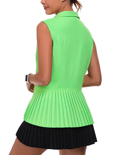 Little Donkey Andy Women's Golf Vest Outerwear with Pleated Hem Sleeveless Athletic Jacket for Running Yoga Tennis2