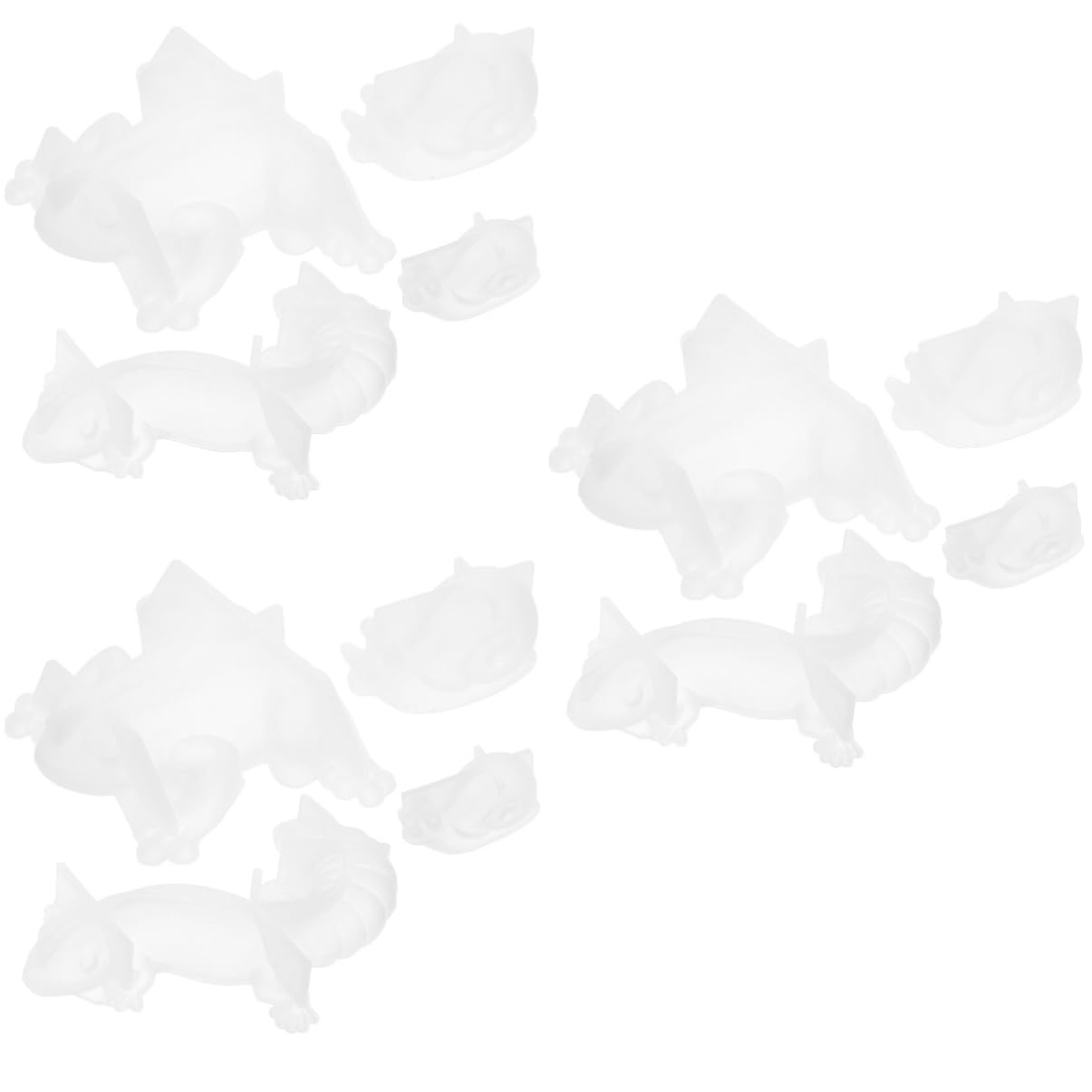 3 Ensembles Moule D'ornement Animal Sucettes Réutilisable Moule À Pâtisserie Carré Coeur Trousses Grenouille Moules À Collations Aux Fruits Décor Gel De Silice 4 Pièces * 3