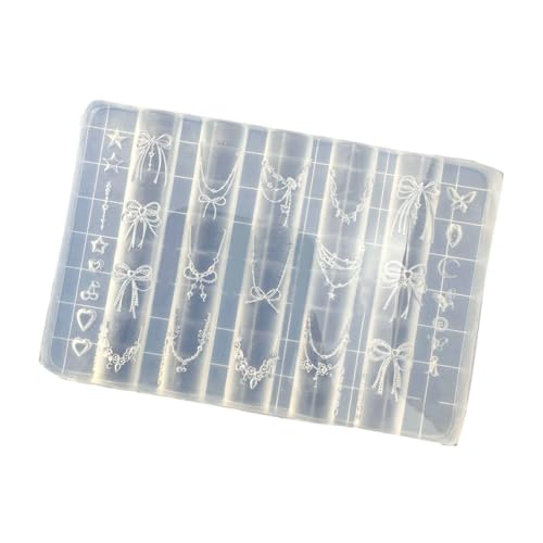 Moldes profesionales para arte de uñas, diseño de oso de postre, pequeños accesorios, molde decorativo para manicura, decoración de uñas, lazo, perlas, cadena