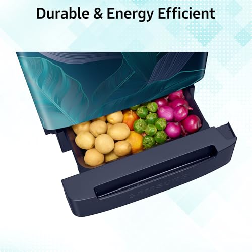 Image of Samsung 215 L, 5 Star, Digital Inverter, Direct-Cool Single Door Refrigerator (RR23D2H359U /HL, Paradise Bloom Blue, Base Stand Drawer)