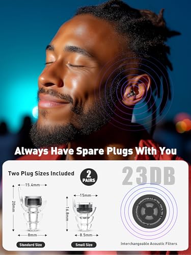Image of Hearprotek Concert Ear Plugs, 2Pairs Reusable high Fidelity Musician Ear Plugs for Concerts Loud Music-Noise Reduction Ear Protection earplugs for Rave,Festival,Music,Tinnitus Relief