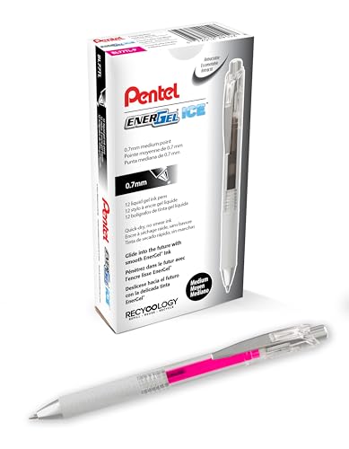 Pentel EnerGel ICE Bolígrafo Gel Líquido, Punta 0.7mm, Tinta Rosa, x12 miniatura 5